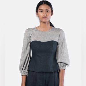 Tibi linen corset bustier top sz 6